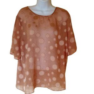 ---   * Peach See Through Blouse Euro Size 42  (14-16 US)